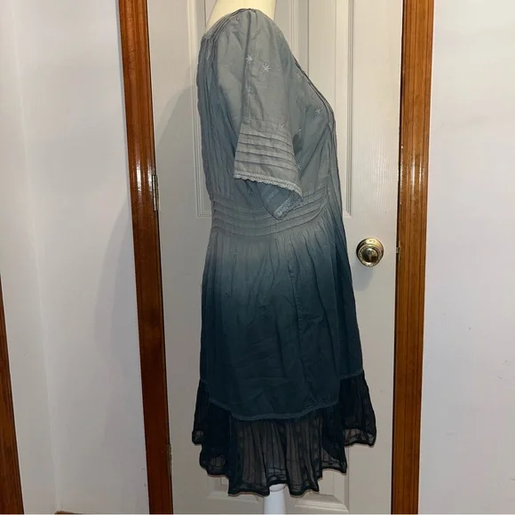 HOLDING HORSES • Anthropologie Ombre Ocean Dipped Lace & Embroidered Dress - Picture 10 of 16